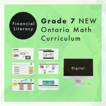 Preview of Grade 7 Ontario Math - Financial Literacy Curriculum -Digital Google Slides+Form