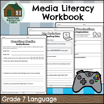 Preview of Grade 7 Media Literacy Workbook Ontario