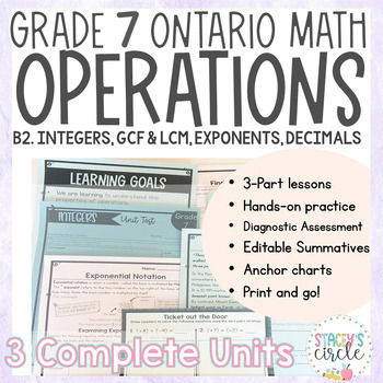 Preview of Grade 7 Operations Unit Bundle NEW Ontario Math