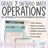 Grade 7 Operations Unit Bundle NEW Ontario Math