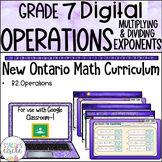 Grade 7 Multiplication Division and Exponents NEW Ontario 