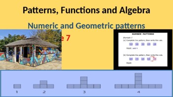 Preview of Grade 7 Patterns, functions and algebra in PowerPoint.