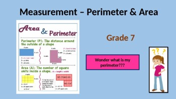 Preview of Grade 7 Perimeter, area, volumes, capacity of 2D & 3D shapes in PowerPoint