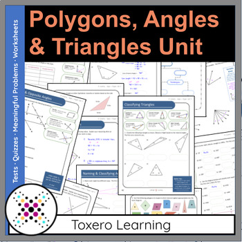 Preview of Grade 7, Polygons, Angles & Triangles (Unit 3)