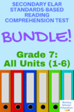 Grade 7 Prentice Hall Lit. Units 1-6 Reading Tests Bundle 