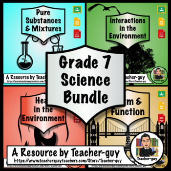 Preview of Grade 7 Science Bundle: Interactions, Pure Substances, Form & Function, Heat