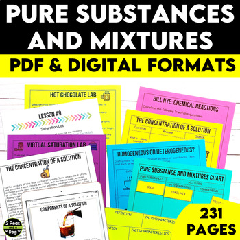 Preview of Grade 7 Science Pure Substances and Mixtures Unit