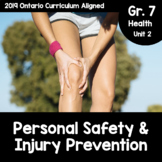 Grade 7, Unit 2: Personal Safety & Injury Prevention (Onta