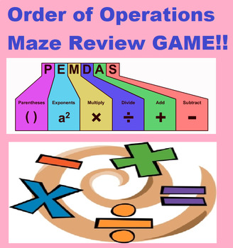 Preview of Middle School Order of Operations Maze Review Game