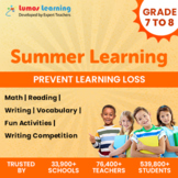 Grade 7 to 8 - Online Summer Learning Program, Worksheets 