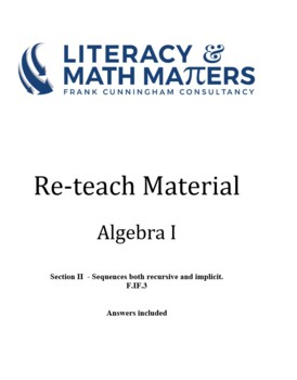 Preview of Grade 8/9 - Algebra I -  F.IF.3