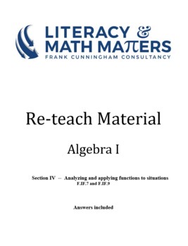 Preview of Grade 8/9 - Algebra I - F.IF.7 and F.IF.9