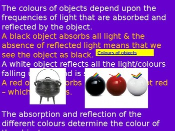 Preview of Grade 8 Absorption, reflection & refraction of light in PowerPoint
