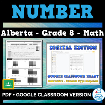 Preview of Grade 8 - Alberta Math - Number - GOOGLE AND PDF