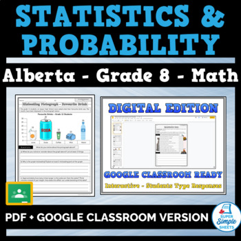 Preview of Grade 8 - Alberta Math - Statistics and Probability - GOOGLE AND PDF