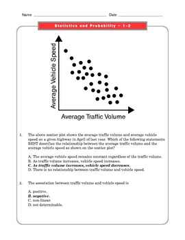 Grade 8 Common Core Math Worksheets: Statistics and Probability 8.SP 1-2 #2