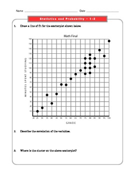 Grade 8 Common Core Math Worksheets: Statistics and Probability 8.SP 1-4