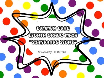 Preview of Grade 8 Common Core Standards Posters.