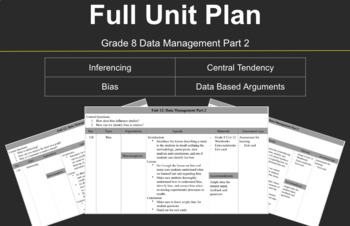 Preview of Grade 8 Data Management Part 2 Assessment, Project, and Lesson Plans