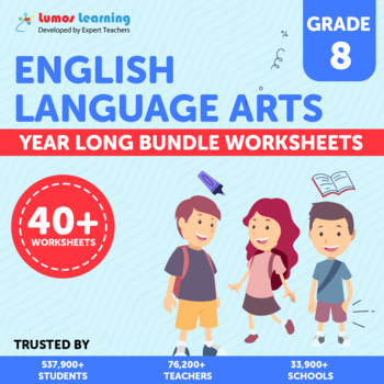 Preview of Grade 8 ELA - Skills Mastery Bundle Worksheets - Printable Resources