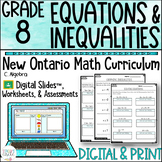 Grade 8 Equations and Inequalities Ontario Math Digital Sl