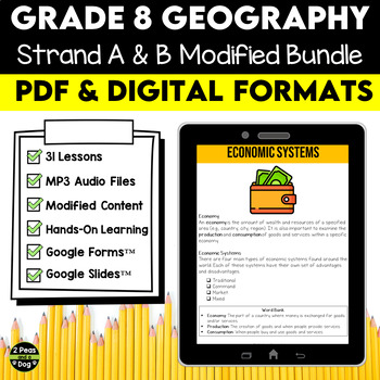 Preview of Grade 8 Geography Modified Bundle Ontario Curriculum