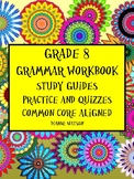 Grade 8 Grammar Workbook Study Guides, Practice, Quizzes, 