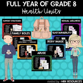 Preview of Grade 8 Health Full Year Bundle