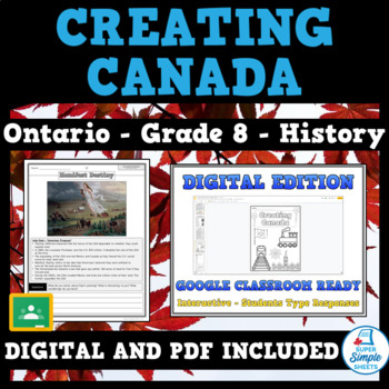 Preview of Grade 8 History - Ontario - Creating Canada - Newly Updated!