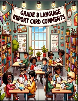 Preview of Grade 8 Language 2023 Ontario Curriculum Report Card Comments A-D