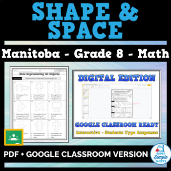 Preview of Grade 8 - Manitoba Math - Shape and Space - GOOGLE AND PDF