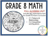 Grade 8 Math: Algebra BUNDLE (Patterns & Relationships, In