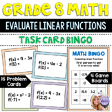 Grade 8 Math - Evaluate Linear Functions Math Bingo Task C