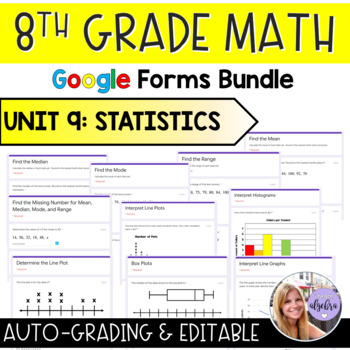 Preview of Grade 8 Math Google Forms - Unit 9: Statistics