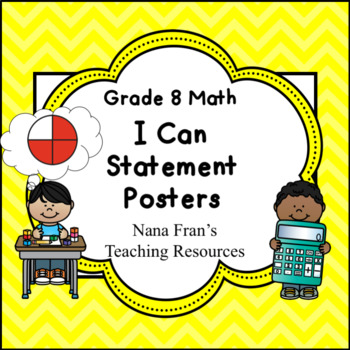 Preview of Grade 8 Math I Can Statement Posters Saskatchewan Curriculum