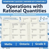 Grade 8 Math – Operations with Rational Quantities Worksheet (PDF)