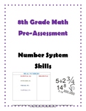 Grade 8 Math Pre-Assessment of Number System Skills