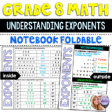 Grade 8 Math - Understanding Exponents Foldable for Intera