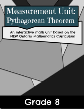 Preview of Grade 8 Measurement Unit ~ Pythagorean Theorem (Lessons, Practice Test & Test)