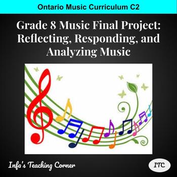 Preview of Grade 8 Music Final Project: Reflecting, Responding, and Analyzing Music