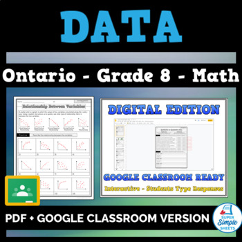 Preview of Grade 8 - New Ontario Math 2020 - Data - GOOGLE + PDF INCLUDED!