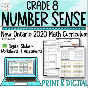 Preview of Grade 8 Ontario Math Number Sense Digital Slides & Worksheets