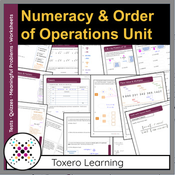 Preview of Grade 8, Numeracy & Order of Operations (Unit 1)
