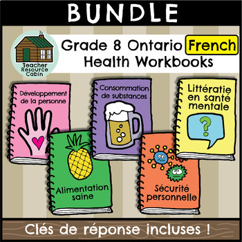 Preview of Grade 8 Ontario FRENCH HEALTH Workbooks