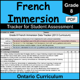 Grade 8 Ontario French Immersion Assessment Tracker | PDF