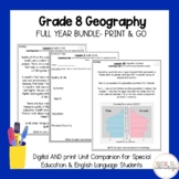 Full Year Bundle Grade 8 Geography Units for Special Educa