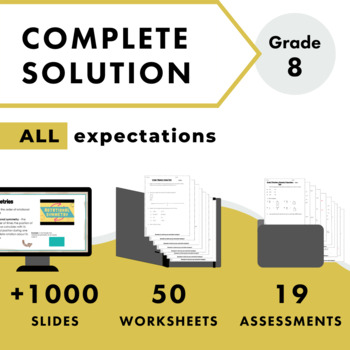 Preview of Grade 8 Ontario Math COMPLETE SOLUTION - All expectations