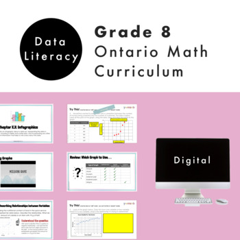 Preview of Grade 8 Ontario Math - Data Literacy Curriculum -Digital Google Slides+Form