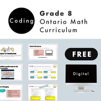 Preview of Grade 8 Ontario Math - FREE Coding Curriculum - Google Slides + Google Form