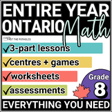 UPDATED FULL YEAR of GRADE 8 Ontario Math Lesson Plans Act